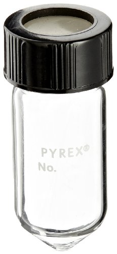 Corning Pyrex Micro Research Reaction Vial with Cap, Standard Taper Joint 14/10, 5.0 mL Capacity (Case of 12)