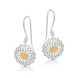 Golden Pollen Sunflower (Helianthus) Earring Set, Never Rust 925 Sterling Silver Natural and Hypoallergenic Hooks For Women and Girls with Free Breathtaking Gift Box for a Special Moment of Love