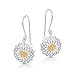 Golden Pollen Sunflower (Helianthus) Earring Set, Never Rust 925 Sterling Silver Natural and Hypoallergenic Hooks For Women and Girls with Free Breathtaking Gift Box for a Special Moment of Love