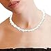 Hawaiian Puka Chip Shells Necklace, Tuscom White Conch Clam Chips Puka Shell Necklace Boho Seashell Choker Necklace for Women Sea Shell Necklace Statement Collar Necklace Beach Jewelry (14