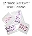 Extreme Rock Star Party Favor Pack (12 Glasses, 12 Neon Braid Hair Attachments , 12 Beaded Guitar Necklaces, 12 Jewel Rock Star Diva Tattoos, 72 Rock Star Tattoos)