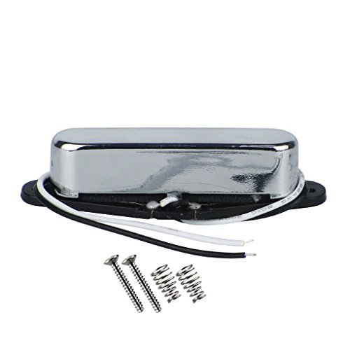 FLEOR Alnico V Closed Single Coil Electric Guitar Pickup Neck Pickup For Tele Style Guitar Parts Replacement, Chrome Color Cover