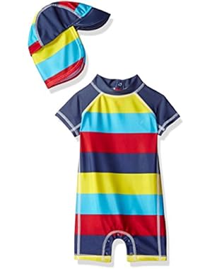 Nautica Baby Boys' Short Sleeve Bodysuit with Hat