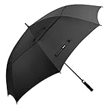 TOPLUS Automatic Open Stick Umbrella 68 Inch Extra Large Oversize Double Canopy Vented Windproof Waterproof Golf Umbrella, Black