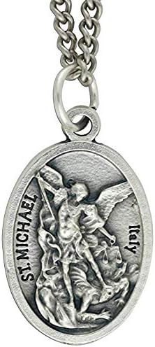 St Michael Medal St. Michael Pendant. Saint Michael Pendant and Chain. St Micahel Guradian Angel Medal