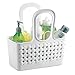 iDesign Portable Plastic Shower Tote Caddy with Handle for College Dorm or Bathroom - White - Made in USA