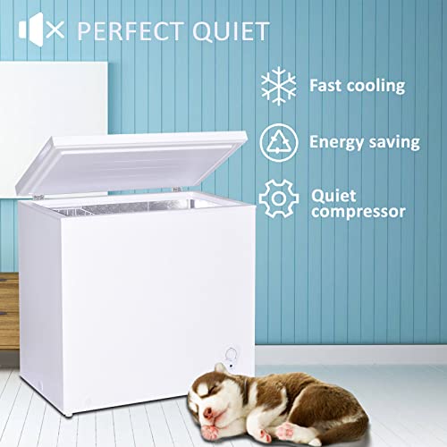 Chest Freezer 5 Cu.Ft Deep Freezer, Quiet Compact Freezer with