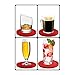 Large Drink Coasters - Absorbs Moisture and Prevents Table Damage, Modern Red Rubber Coaster with Non-Slip Bottom for Drinking Glasses, 6 Pack