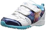 Disney Frozen Elsa and Anna Athletic  Sneaker, White/Blue, 10 M US Toddler