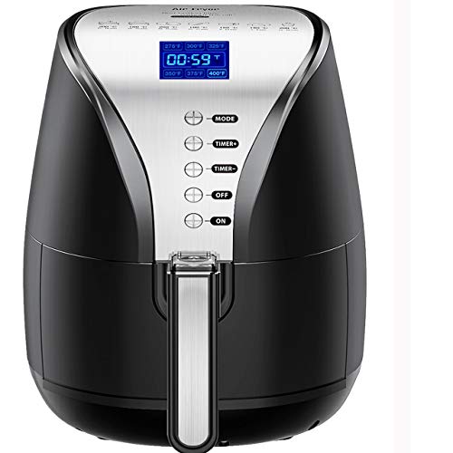 Air Fryer, 4.2 Quart Oilless Hot Air Fryer(W/Cookbook) Oven Large Cooker, Auto Off, Nonstick Basket, LCD Screen & Convenient Buttons, 1500W, Suitable for Dishwasher, 095AB
