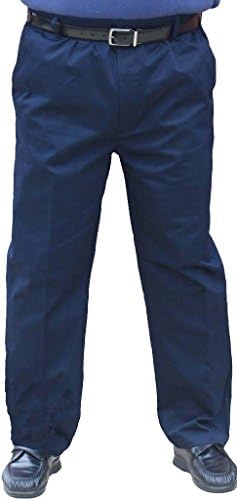 Falcon Bay The Senior Shop Men's Full Elastic Waist Twill Pant with Zipper & Belt Loops