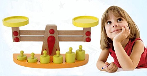 Topwon Wooden Toy Scale Balance Early Educational Weights