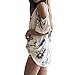 WLLW Women Cut Out V Neck Short Sleeve Cold Shoulder Floral Tops Shirt Blouse