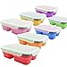 Dalebox Collapsible Lunchbox - Airtight Expandable Silicone 3 Compartments Large Bento Box Kit-BPA Free, Safe in Microwave, Dishwasher & Freezer (1 Pack) (Blue)