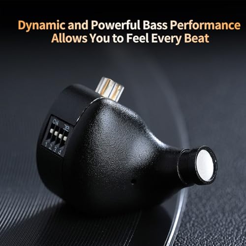 KZ ZS12 PRO X in Ear Monitor, IEM Earphones, 1DD+5BA Hybrid Wired Earbuds, KZ Gaming Earphones,Best in Ear Headphones with 2PIN Cable for Audiophile (Dark Black,Tunable Version, with Microphone)