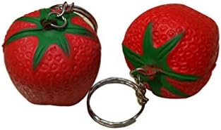 Strawberry Fruit Soft PU Foam Keychain Key Chain Key Ring Bag Hanging Ornament Decoration Commercial Pendant,Pack of 2