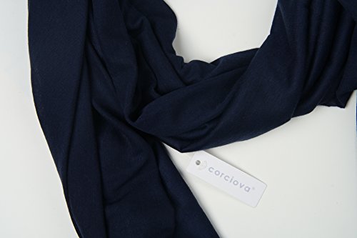 corciova Light Weight Infinity Scarf with Solid Colors Navy