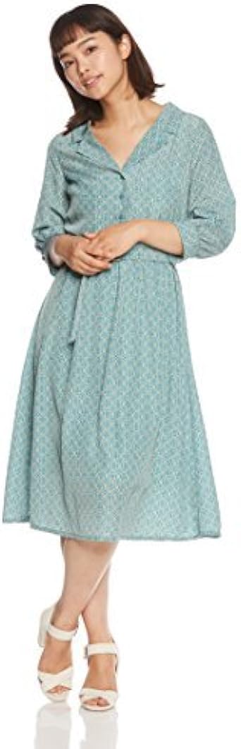 Amazon フリーズマート バティック柄開襟ワンピース 131 レディース グリーン 日本 Fr Free サイズ ワンピース チュニック 通販