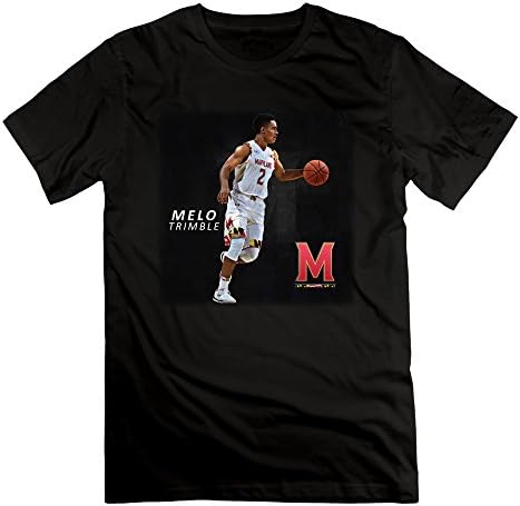 SAVIS 100% Cotton Man Maryland Terrapins Basketball Melo Trimble T Shirts Black