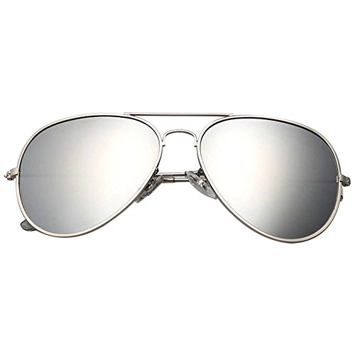 LianSan Brand Designer Classic Aviator Metal Frame Polarized Sunglasses Men Women Sun Glasses Lightweight 3025 (silver lenses)