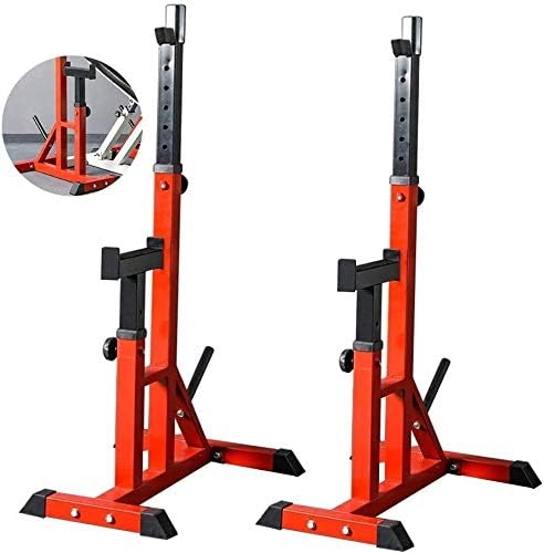 SJNQJJ Adjustable Squat Rack Dipping Station Barbell Rack Dip Stand Fitness Bench Press Equipment Home & Gym