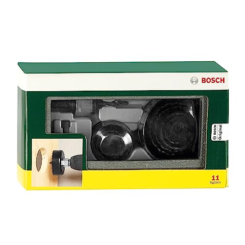 Bosch 11 tlg. Lochsägen Set (für Hart und Weichholz, furniertes Holz, Ø 22-68 mm, Zubehör Bohrmaschine) 4