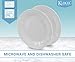 Klikel 8 White Salad Plates - Porcelain Round Dinnerware - 7.5-inch Appetizer or Bread Classic Solid Coupe Style Plate Set