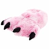 Furry Pink Tiger Slippers