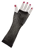 Black Funky Fishnet Fingerless Long Gloves