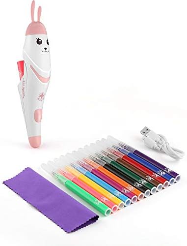 BEIYIusHOME Electric Spray Art Pen Airbrush Marker Set Watercolor Paint Pen Magic Pen Coloured Markers Childrens Kids Toy Gift Color:Pink