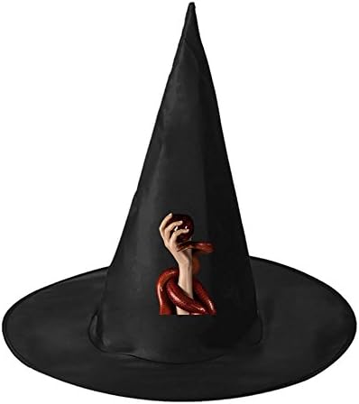 Poisoned Snake Halloween Witch Black Hat Party Cap Accessory for Adults