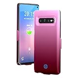ANERNAI Compatible with Samsung Galaxy S10 Plus S10+ Battery Case, Hard 7000mAh Rechargeable Backup Charger Shock Absorption Heavy Duty Protection Cover case (Rose Gold)