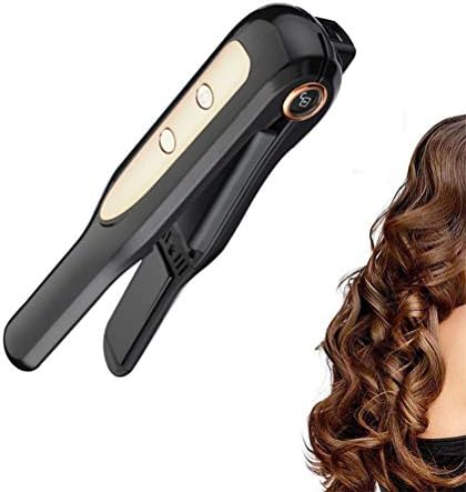 Mini Portable Hair Straightener \u0026 Curling Iron Smart 2 in 1 Professional Cordless straighteners, USB Port Charging Dual Voltage Travel Iron For Short Thin Hair-black