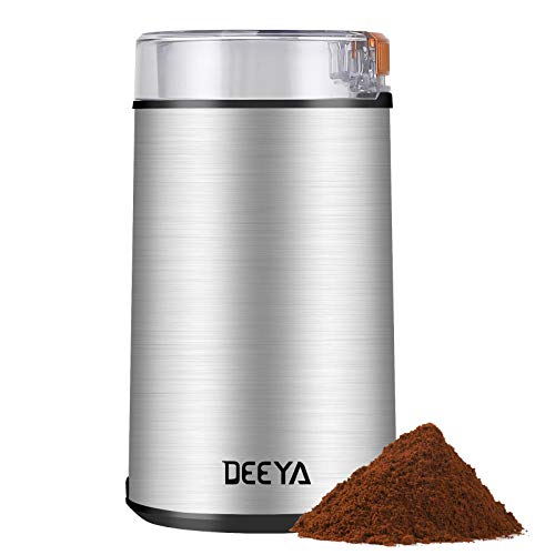 Kaffeemühle Elektrische Kaffeemühle mit Edelstahl Schlagmesser für Kaffeebohnen Nüsse Gewürze Getreide von DEEYA