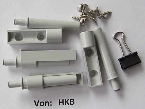 Anschlagdämpfer für Möbeltüren, zum Anschrauben, grau, 4 Stück, 40378