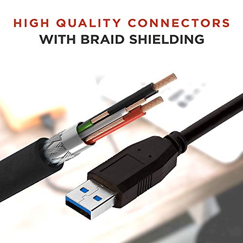 Buyer's Point SuperSpeed USB 3.0 (USB to USB Cable Male to Male) Type A/Type A Cable Cord for Data Transfer Hard Drive Enclosures, Printers, Modems, Cameras, Flash Drives, Thumb (1.5ft) (Black,2) - Thumbnail 3