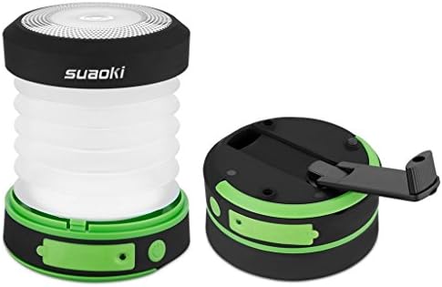 SUAOKI Camping Lantern Led Light Flashlight Rechargeable Battery (Powered by Hand Crank and USB Charging) Collapsible Ultra Compact Great for Hiking Camping Tent Garden Patio etc