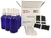 (6) 4 Ounce 4 oz Empty Cobalt Blue Glass Bottles W/white Fine Mist Sprayer (6) 3ml Pipettes (6) Chalk Labels for Essential Oils, Cleaning Products, Aromatherapy