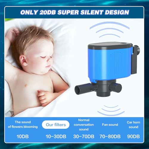 SUSOO Large 5-in-1 25W Aquarium Filter with 1800L/H Flow, Ultra Quiet Internal Hang Filter Pump with Oxygenation, Wave Making, Electric Water Change Function for Large Fish Tank & Turtle Accessories