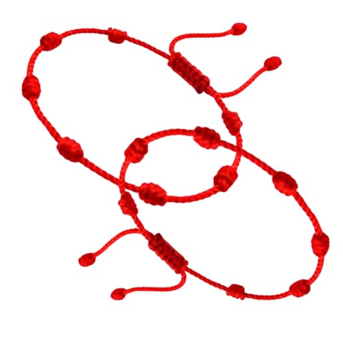 Kit 2 Pulseira Kabbalah 7 Nós Vermelha Ajustável de 15 a 25cm O Francisco Original