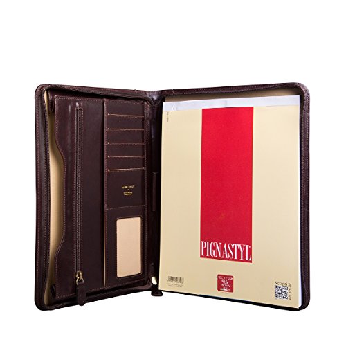Maxwell ScottÂ® Luxury Brown A4 Leather Conference Folder (The Dimaro) - One Size