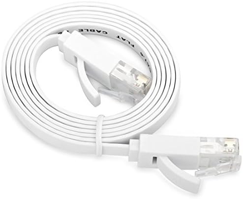Cat 6 Ethernet Cable 50 ft White Flat Internet Network Cable Computer Cable With Rj45 Connectors 50 foot White (15M)