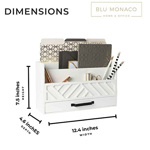 Mail Organizer Countertop Kitchen White Wood Desk Organizer Storage