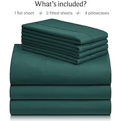 LuxClub 7 PC Split King Sheet Set Bed Sheets Deep