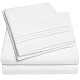 1500 Supreme Collection Extra Soft Twin Sheets Set, White - Luxury Bed Sheets Set with Deep Pocket Wrinkle Free Hypoallergenic Bedding, Over 40 Colors, Twin Size, White