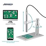 Aomekie USB Digital Microscope Magnifier Camera Video 200X Zoom 1600x1200 HD 2MP PCB Inspection Handheld Endoscope with 8 LED Lights and CMOS Sensor for Mac Windows PC Android Phone