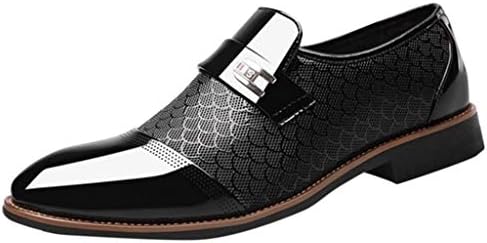 Corriee Mens Leather Oxford Shoes Male Pointed Toe Suit Shoes Flats Men's Business Shoes Dress Shoes for Wedding