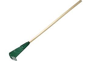 LAVOHOME Kids Garden Rake with Solid Wood Handle Sweep Fall Leaves Lawn - Easy Grip Handle (Kids & Adults)