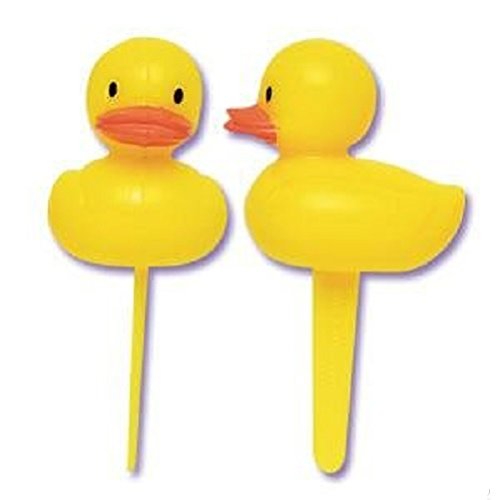 Oasis Supply 24-Piece Rubber Ducky Cupcake Picks Set, 2.5 by 1.5-Inch, Yellow