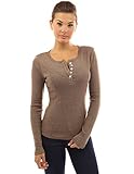 PattyBoutik Women's Henley Buttons Ribbed Top